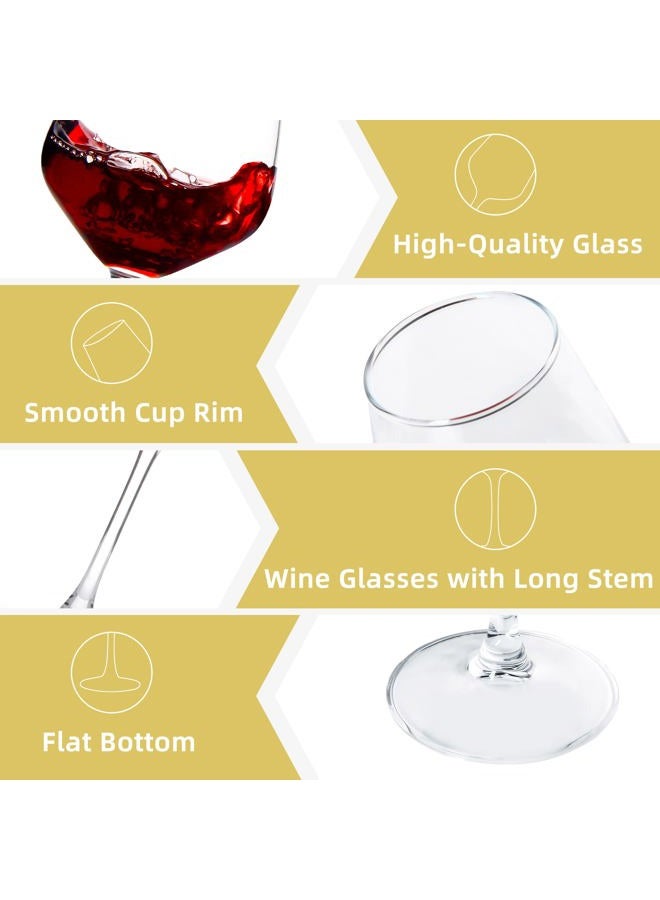 SHYRC Wine Glasses Set of 6, 12oz Clear Red/White Wine Glasses, Long Stem Glasses for Party, Wedding and Home - Image 3
